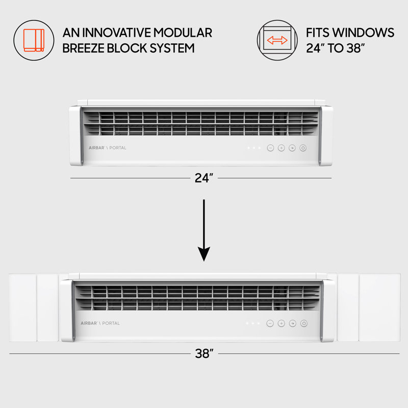 Sharper Image PORTAL Window Fan with Reversible Exhaust Mode, White