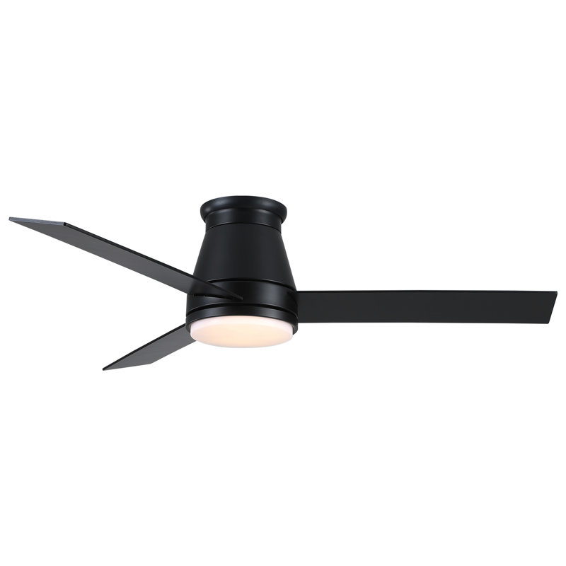 48" Lowe Profile Ceiling Fan With Light, Black