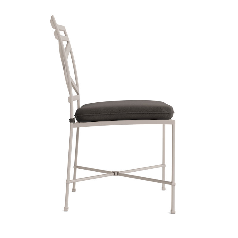Venetian Outdoor Dining Side Chair, Fusion Charcoal, Brown, Dove Smooth
