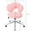 Chaise de bureau pivotante à 360° et recouverte de tissu rose doux