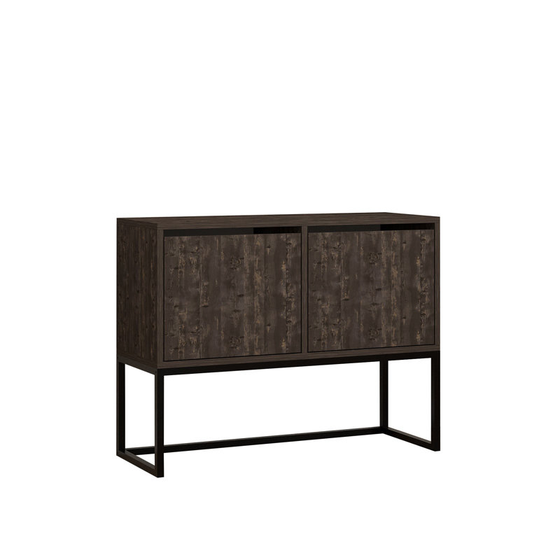 Modern Anthracite Console Table, 35.4 x 27.6 x 13.4 inches | 100% Melamine Coated Particle Board, Thickness: 0.7 inches | Sleek Industrial Design, Perfect for Entryways & Living Rooms, Stylish & Functional Storage