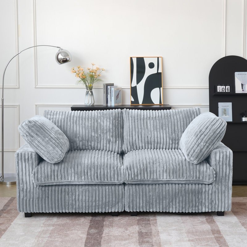 78.74" Upholstered Loveseat, Gray