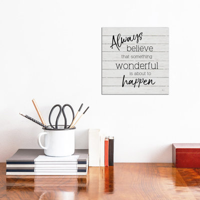Always Believe 1 Piece Wrapped Canvas Wall Art