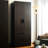 Brook Two-Door Dark Brown Wood Closet With Two Drawers And Hanging Bars - Soft Close Feature, Extra Deep Storage, Water Heat Resistance, Stain Scratch Resistance For Prolonged Practical Use In Gentle