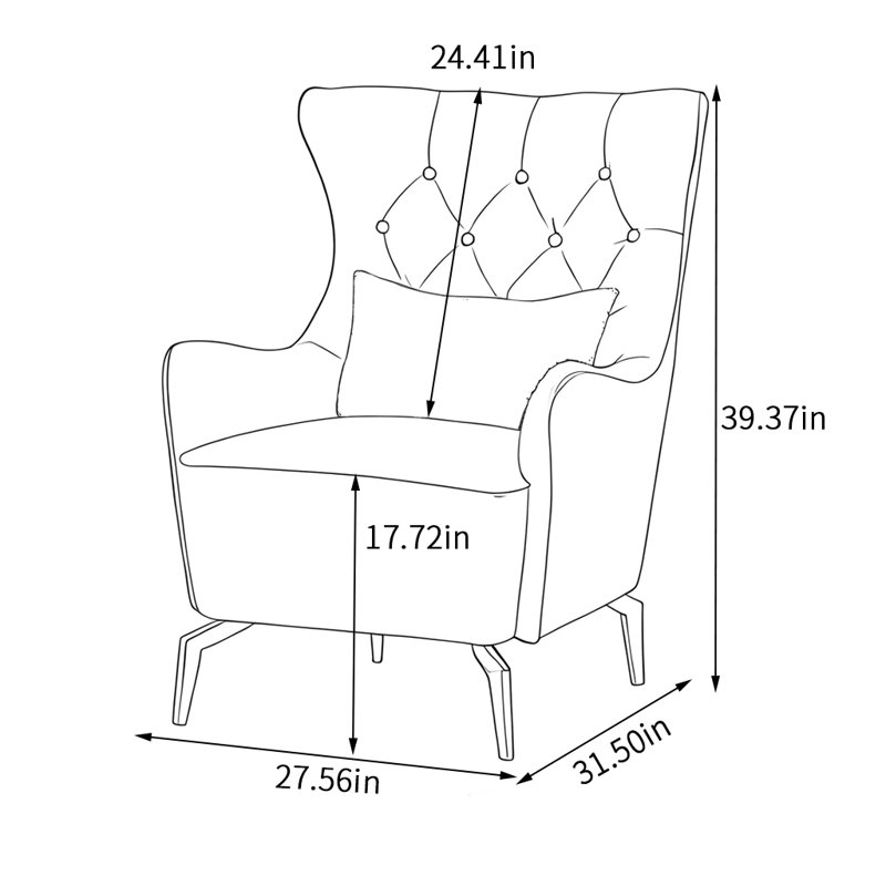 Chaise à dossier haut en similicuir, Atrovirens Faux Leather