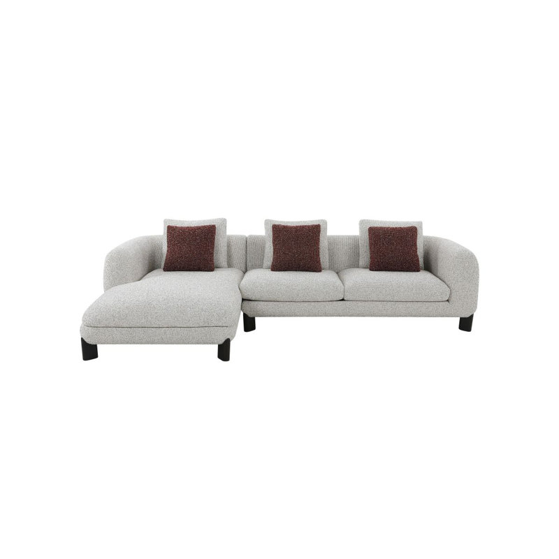 Canapé modulaire en tweed avec 3 coussins Mardi
