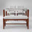 Ensemble de salle à manger 4 pièces avec table en marbre, chaises rembourrées et banc, conception peu encombrante pour les salles à manger modernes