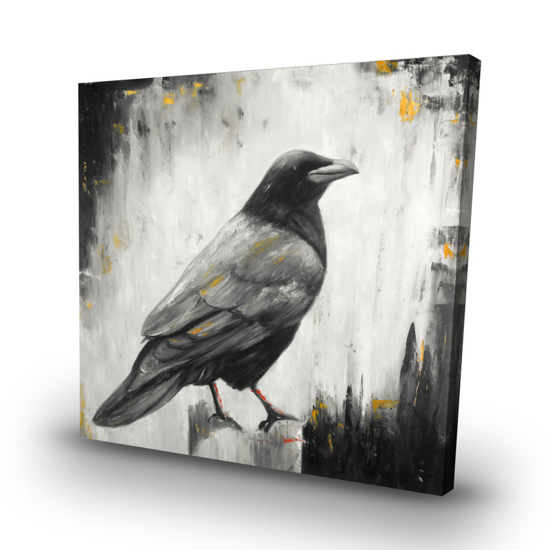 Crow bird - 32"x32" art on canvas