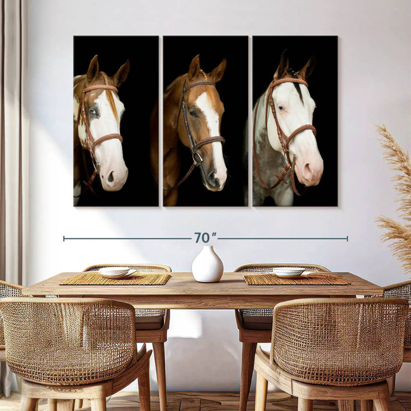American Paint Horses, 42" H x 65" W