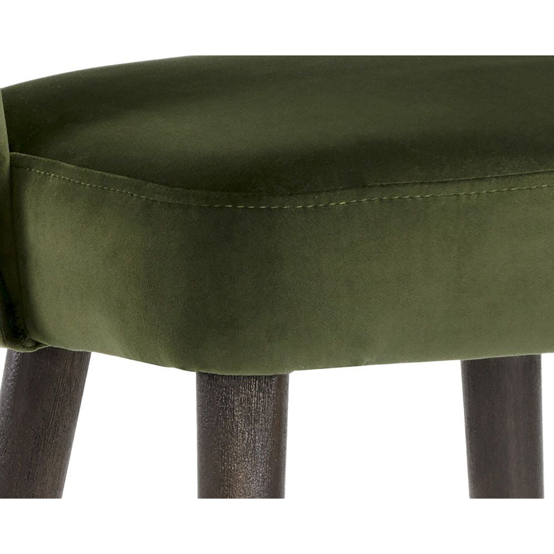 Monae Upholstered Stool with Solid Wood Frame, Counter Stool (26" Seat Height), Green