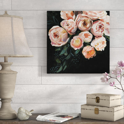 « Peachy Blooms II » par Victoria Borges, reproduction de peinture sur toile tendue
