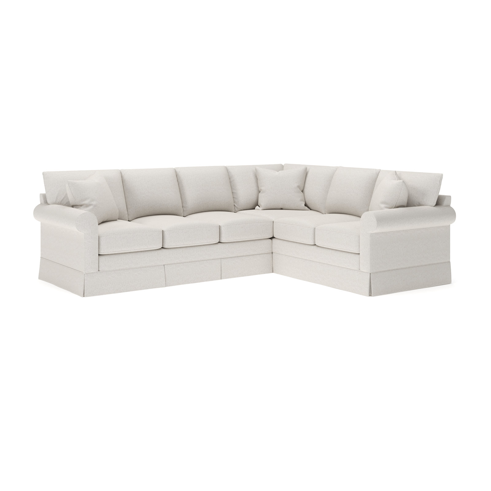 Friedman L-Sectional, Right Hand Facing, Macarena Light Gray Canvas