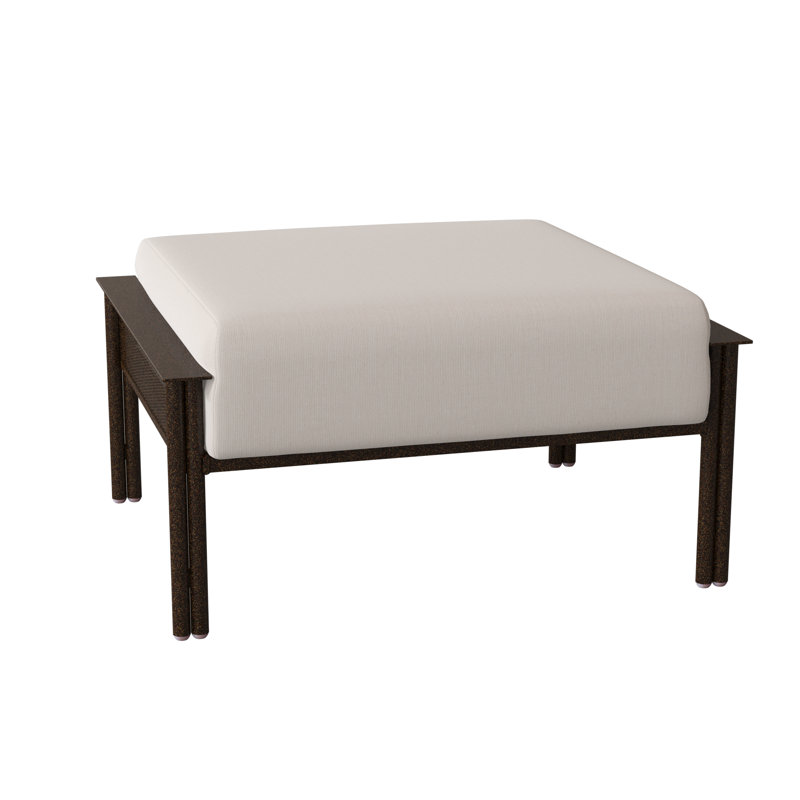 Jax Outdoor Ottoman, Chestnut Brown, Canvas Bird's Eye Sunbrella® Canvas