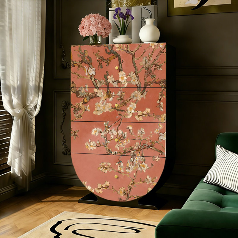 Meuble de rangement multifonctionnel pour objets d'art et décorations, tiroirs inclus
