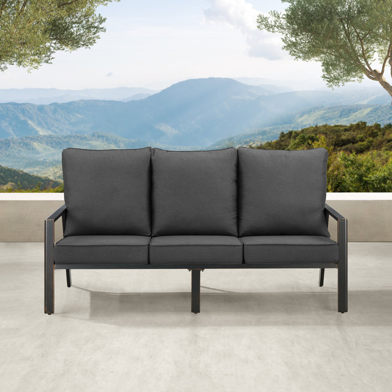 Outdoor 3 - Seat Patio Sofa, Black