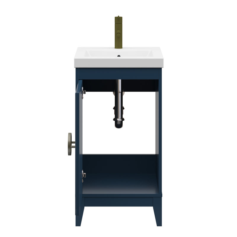 Ensemble de meuble-lavabo simple 18 po Treveion, Bleu Fontana