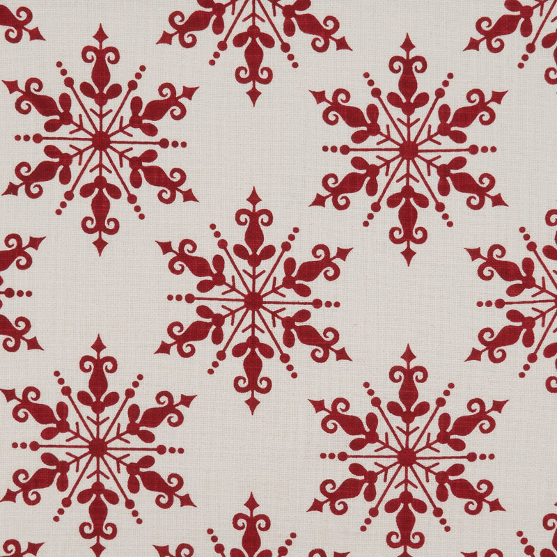 Red Cotton Snowflake Design Winter Table Runner