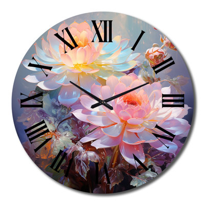Horloge murale délicate et florale