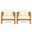 Ensemble de 4 fauteuils club d'extérieur en bois d'acacia durable avec coussin imperméable et finition élégante en teck pour une assise confortable-1996531352