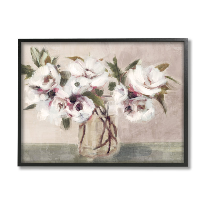 «Traditional Traditional Blooms Bouquet» encadré sur bois par Nina Blue, peinture, H 11 po x l 14 po x P 1,5 po