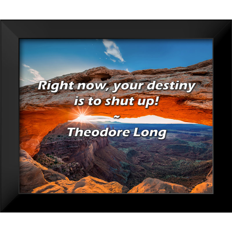 Theodore Long Quote: Right now, your destiny is to shut up!
