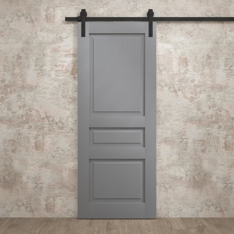 Porte de grange moderne | Ego 5012 | Ensemble de quincaillerie lourde pour rails | Portes intérieures solides, 30 po x 84 po