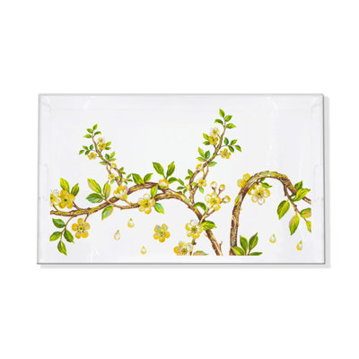 Plateau rectangulaire en acrylique Cherry Blossom