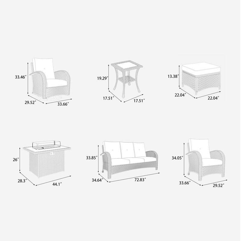 Ensemble de conversation avec coussins pour 9 personnes Marhlau, Brun, Bleu marine