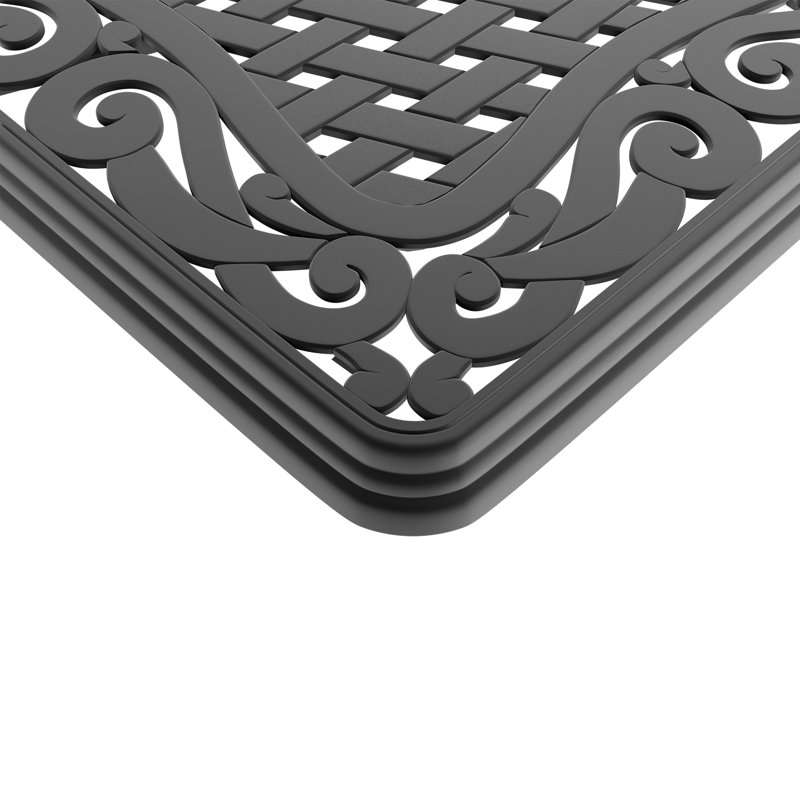 Ensemble de salle à manger 7 pièces en fonte d'aluminium toutes saisons, comprenant 6 chaises pivotantes et une table rectangulaire avec cadre noir