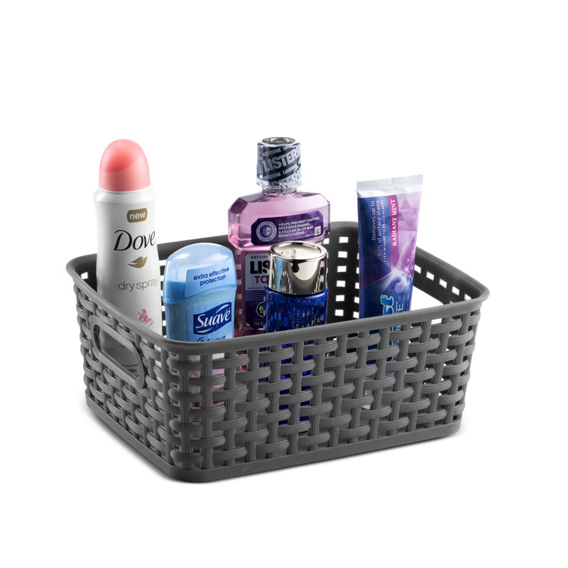 Rebrilliant Plastic Decorative Basket, Gray