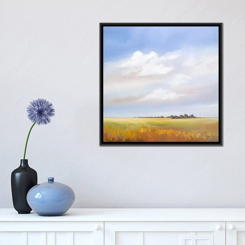 « lowlands iv », impression sur toile, H 18 po x l 18 po x P 1,5 po, Toile avec cadre noir, Pas de tapis