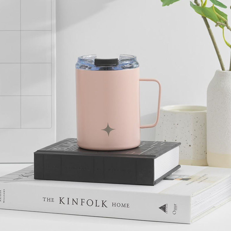 Tasse à café avec poignée JoyJolt, 12 oz., Rose
