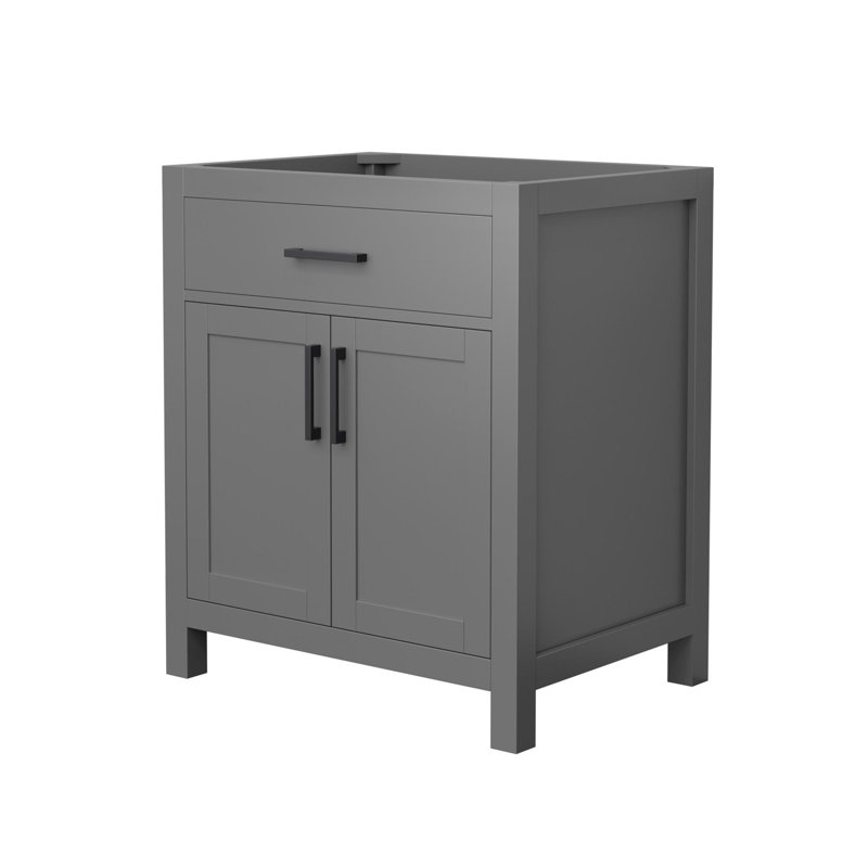 Base de meuble-lavabo simple autoportante 29,25 po Beckett, Gris mat / noir mat