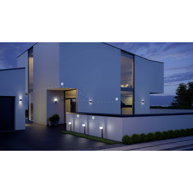 Smart LED Outdoor Wall Light L 830 C Anthracite Cube Design No Sensor dimmable via App