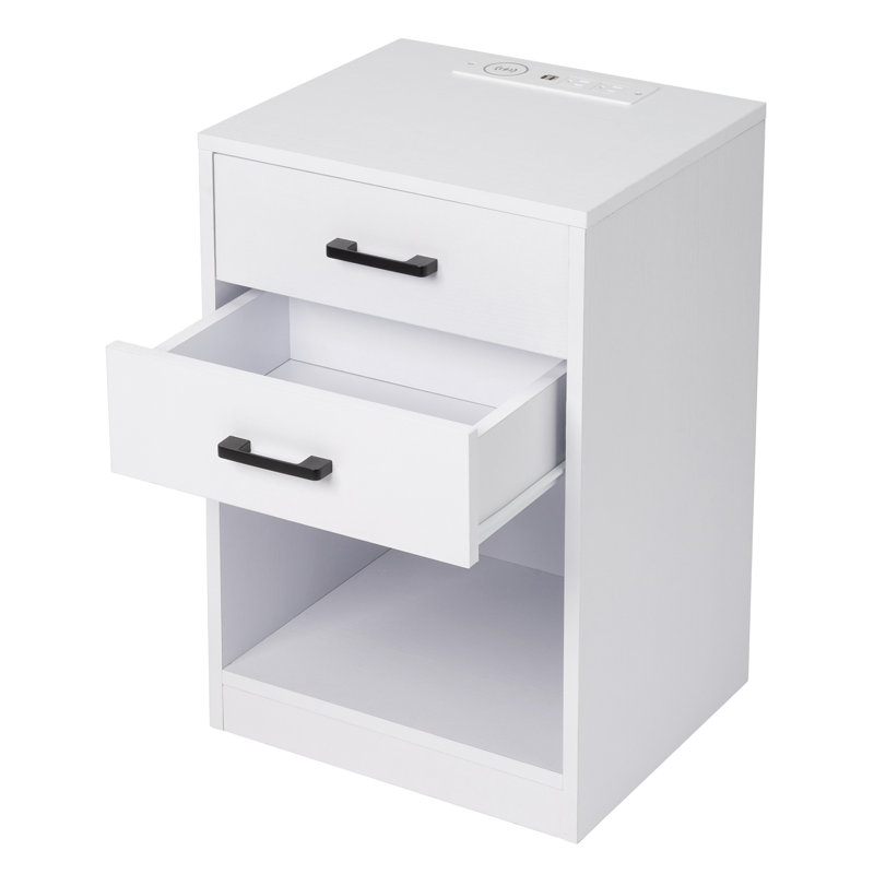 Table de chevet 2 tiroirs Blayre, Blanc