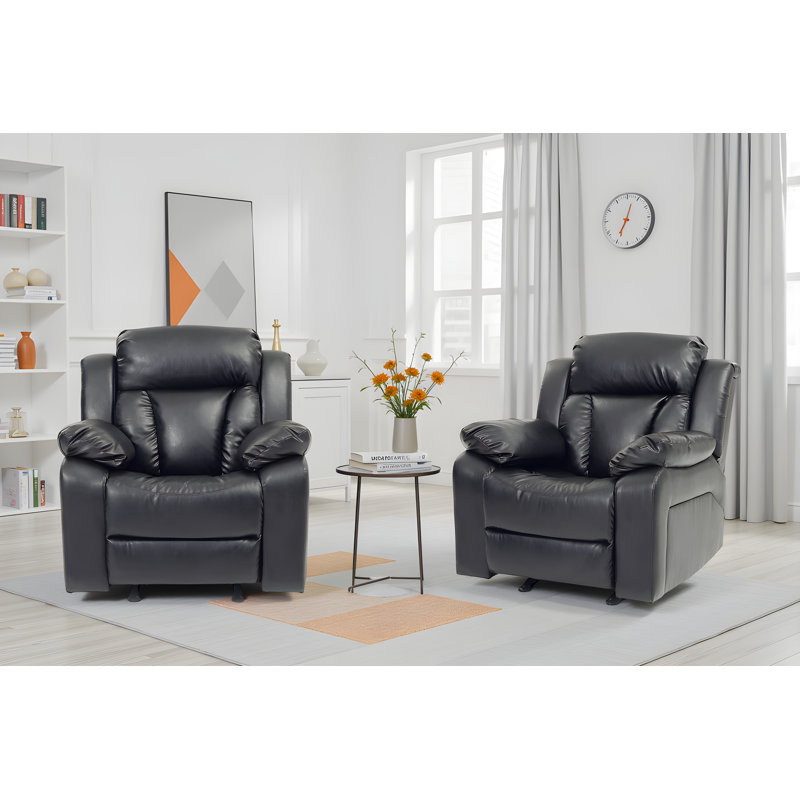 Novellara Rocker Recliner Set of 2, Black