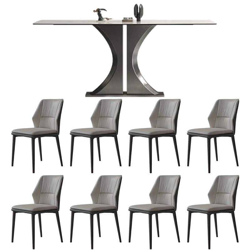 Modern Stylish Dining Table and Chair, 29.5"H x 78.7"L x 35.4"W