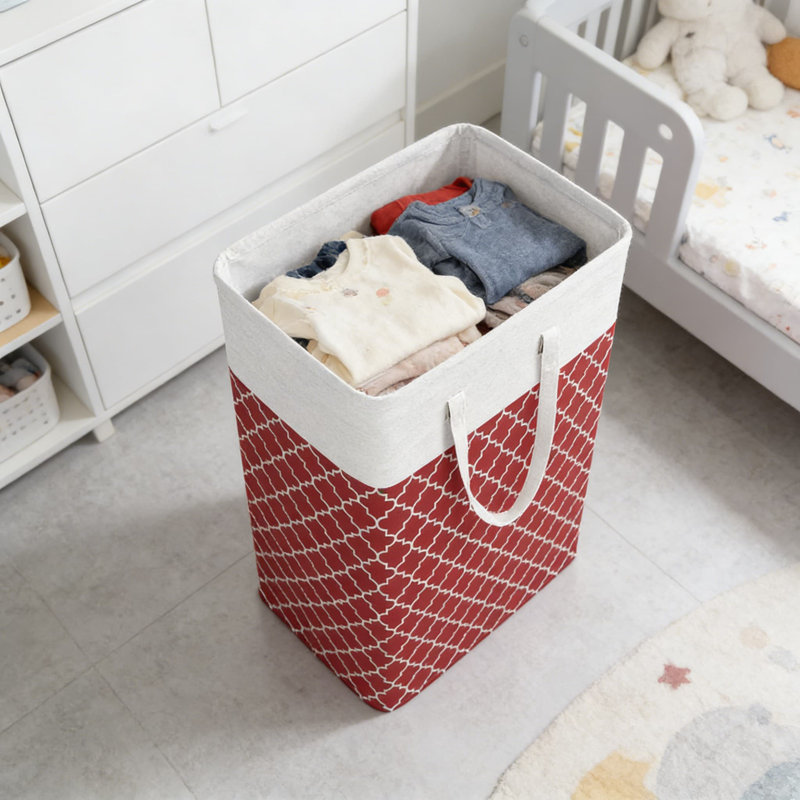 Large Capacity Foldable Fabric Laundry Hamper With Long Handles And Lantern Design, Multipurpose Storage Bin For Home, Dorm Or Commercial Use, 100L