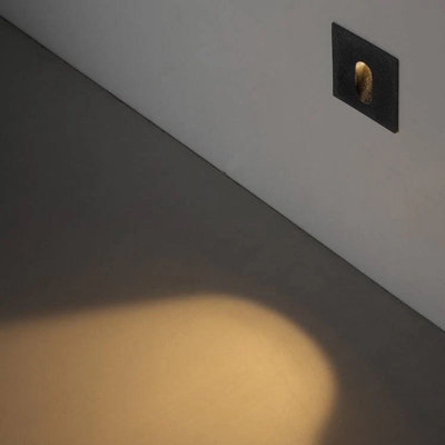 UltraBeam 1 Watt Square Recessed Black Outdoor Step Light Fixture