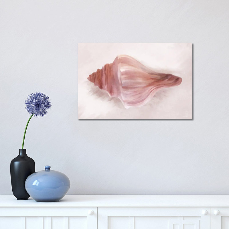 Conch Shell Blush I by House Fenway - Wrapped Canvas Gallery-Wrapped Canvas Giclée, 30.48 cm H x 45.72 cm W