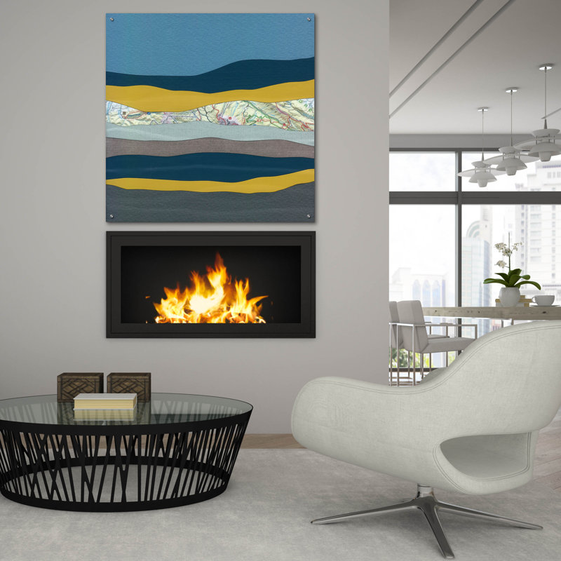  «Mountain Series 39» par Lorelle Rau, art mural en verre acrylique, 36 po x 36 po