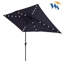 Parasols d'extérieur à énergie solaire rectangulaires 10 x 6,5 t avec manivelle et bouton-poussoir inclinable pour la cour-133398231