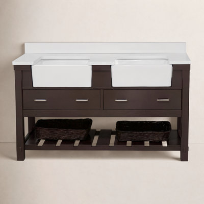Hitton 60'' Double Bathroom Vanity with Top