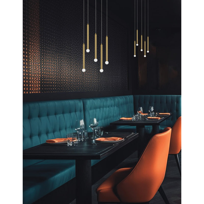 Sanya 5 Light Multi Pendant, Aged Brass