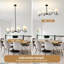 Éclairage pour îlot de cuisine, luminaire de style campagnard, lustre linéaire à 4 lumières avec abat-jour en tissu, luminaire pour îlot de cuisine à hauteur réglable (noir)
