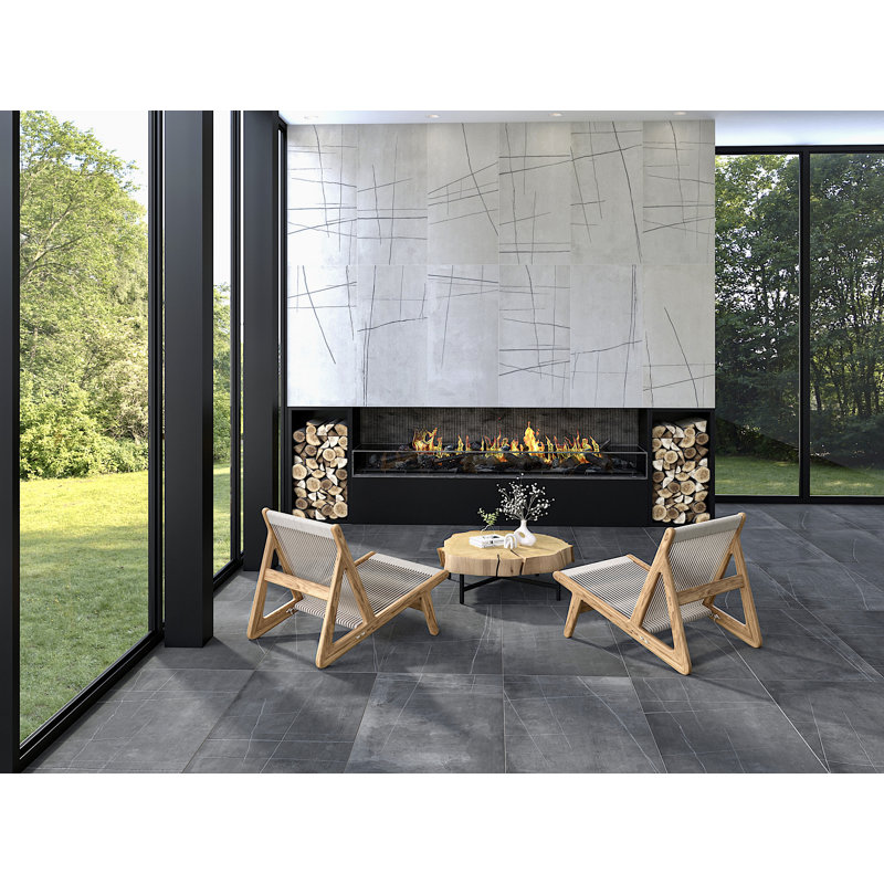 Carreau de porcelaine à plancher et mur Whitney Kai 3-D 24X48, Beige / Blanc