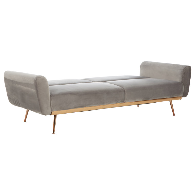 Doe 3 Seater Velvet Sofa Bed, Gray