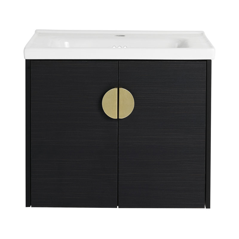Meuble-lavabo à fermeture en douceur avec lavabo pour petite salle de bain