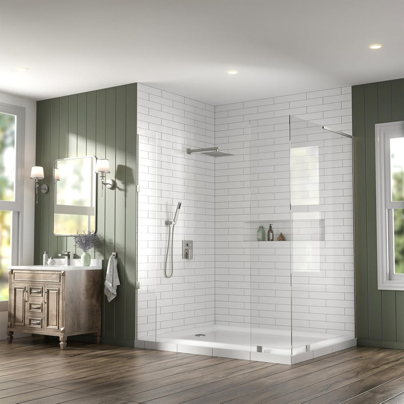 LAVA ODORO Modern Square Shower System With Rainfall Shower Head And Handheld Spray, Pressure Balanced Valve, All-Metal Construction, Diverter Trim Kit