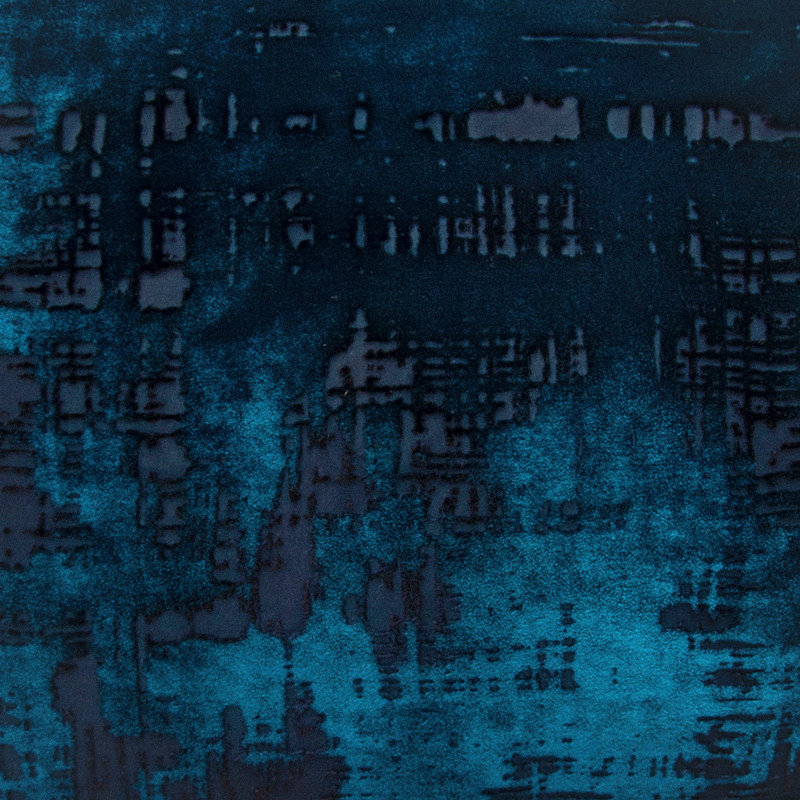 Brush Stroke Throw, 52" W x 92" L, Cobalt Black
